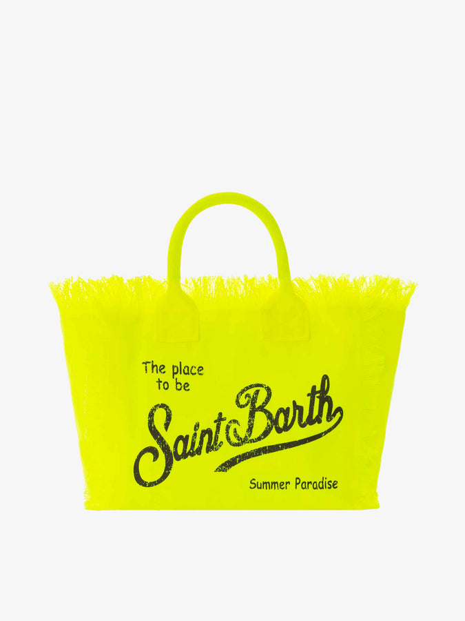 Mc2 Saint Barth Borsa Colette in canvas di cotone giallo fluo