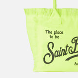 Borsa a spalla Vanity in canvas giallo fluo