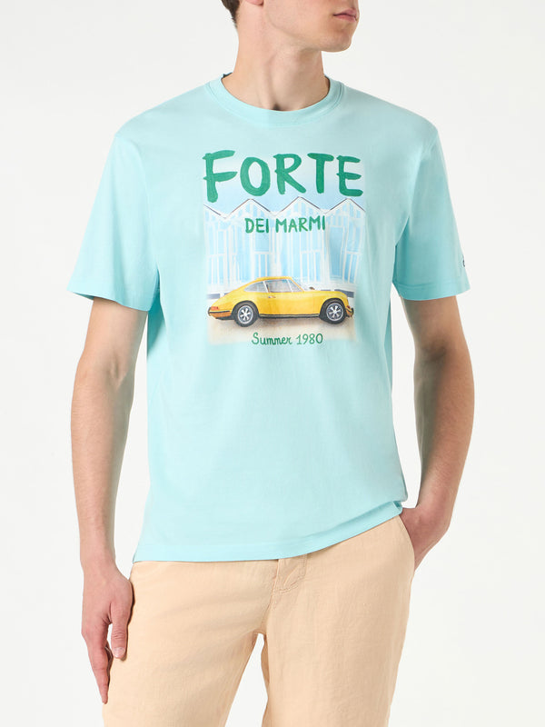 Herren-T-Shirt aus Baumwolle mit Forte dei Marmi-Autoaufdruck