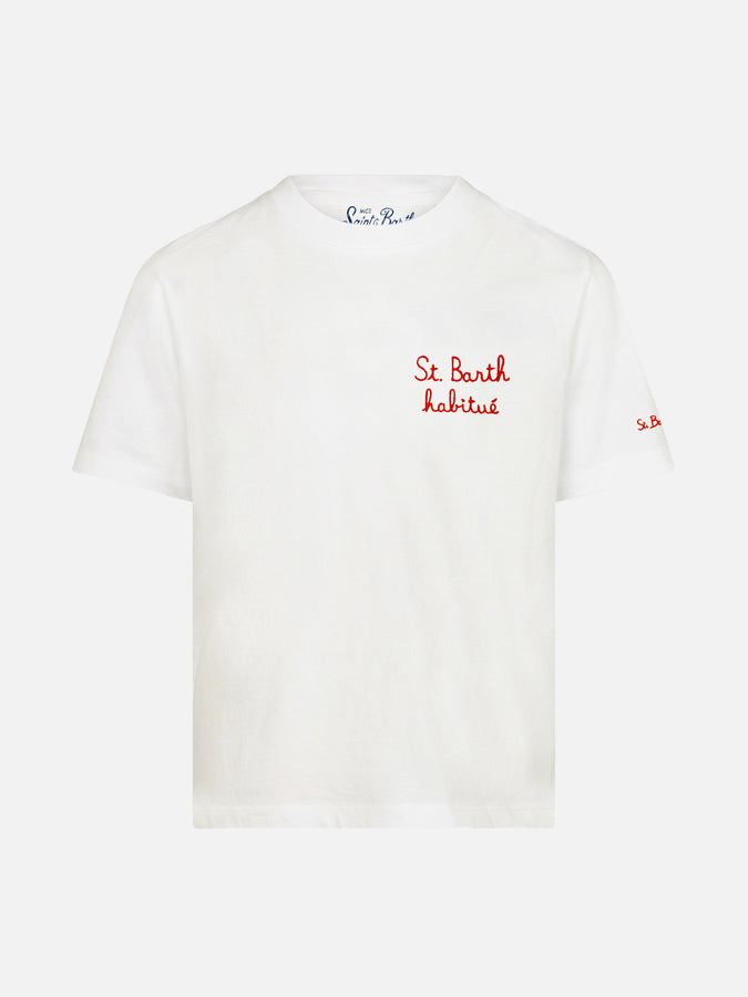 Mc2 Saint Barth T-shirt da bambino con ricamo St. Barth habitué