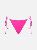 Woman fuchsia cheeky swim briefs