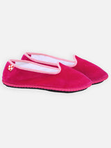 Pantofole friulane in velluto fucsia