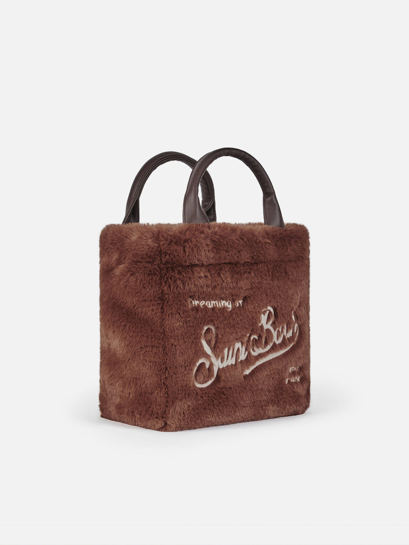Furry soft Mini Vanity brown bag
