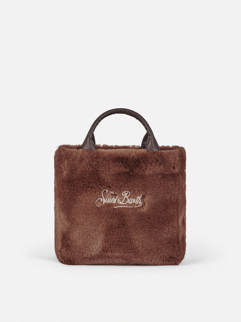 Furry soft Mini Vanity brown bag
