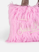 Vanity furry soft shoulder bag with Saint Barth embroidery