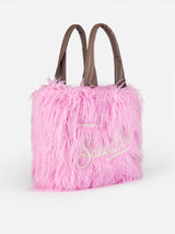 Vanity furry soft shoulder bag with Saint Barth embroidery