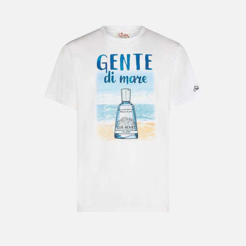 T-shirt da uomo in cotone con stampa Gente di Mare | GIN MARE EDIZIONE SPECIALE