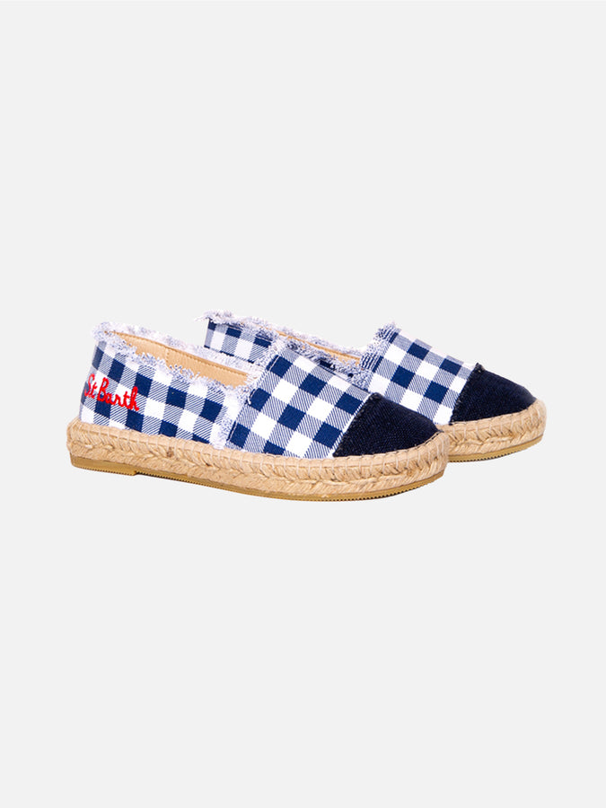 Mc2 Saint Barth Espadrillas in canvas stampa vichy con ricamo