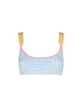 Woman bralette swimsuit with gingham print - MC2 Saint Barth