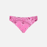 Girl swim briefs with pink bandanna print