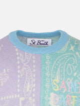 Gebürsteter Pullover mit Bandana-Print für Mädchen