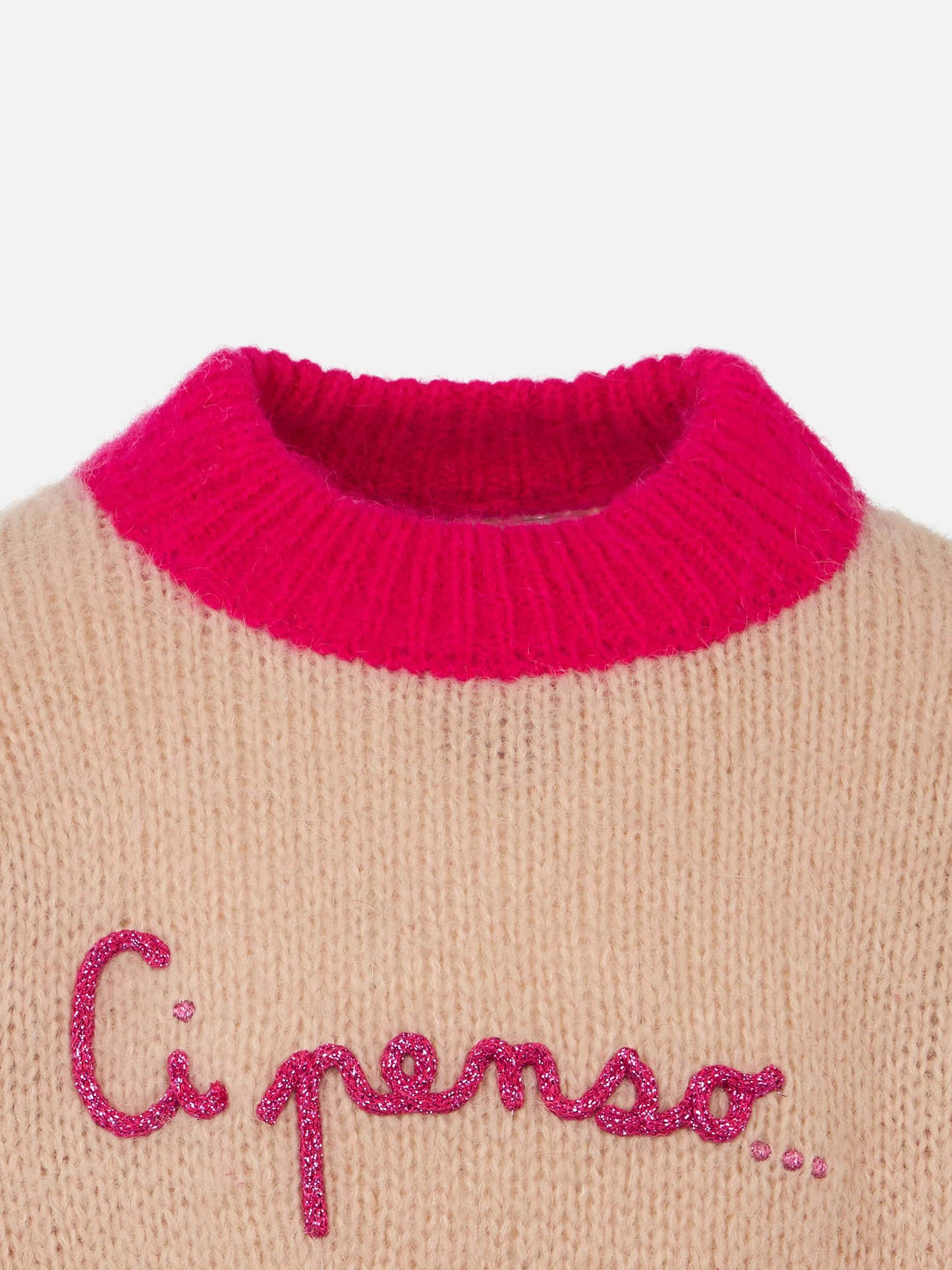 Girl boxy shape soft sweater with Ci penso... embroidery - MC2 Saint Barth