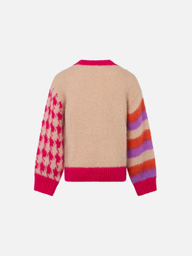 Girl boxy shape soft sweater with Ci penso... embroidery - MC2 Saint Barth