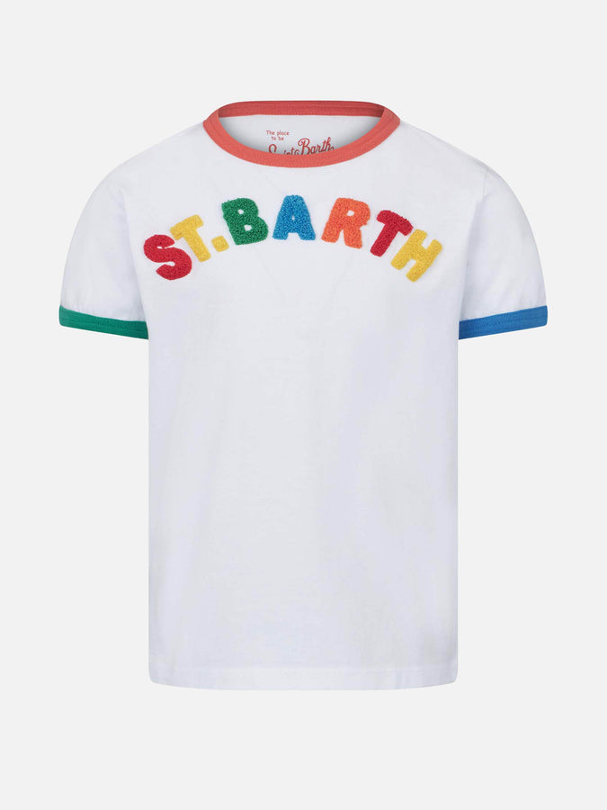 Mc2 Saint Barth T-shirt da bambina in cotone con ricamo