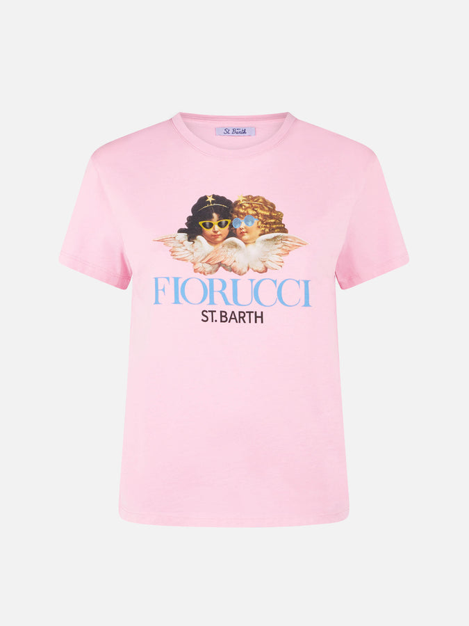 Mc2 Saint Barth T-shirt girocollo per bambina in jersey di cotone Elly con stampa Fiorucci Angels | EDIZIONE SPECIALE FIORUCCI