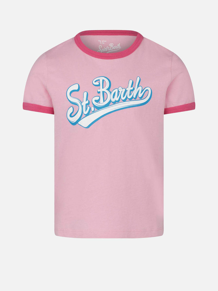 Girl cotton t-shirt with St. Barth print - MC2 Saint Barth