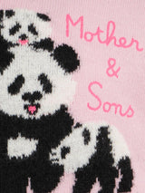 Maglia da bambina girocollo rosa con ricamo Mother & Sons