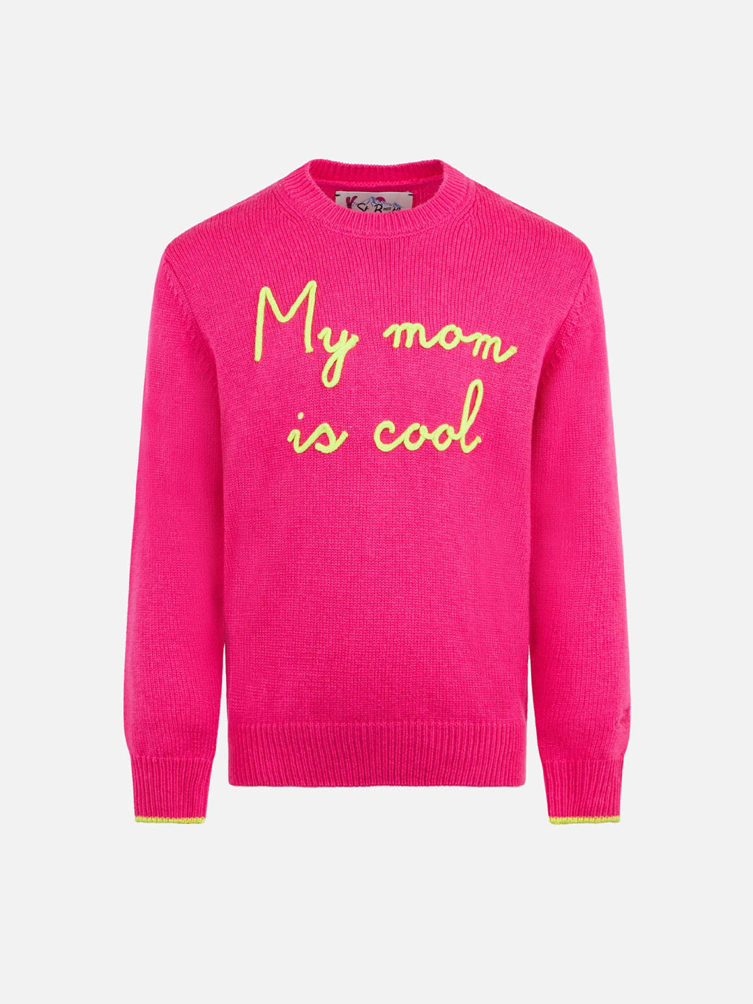 Girl crewneck sweater with My mom is Cool embroidery - MC2 Saint Barth
