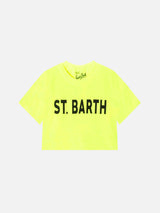 Neongelbes Crop-T-Shirt für Mädchen