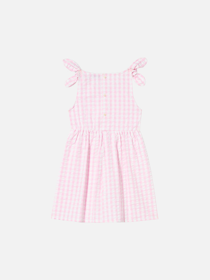 Pink vichy print girl's dress