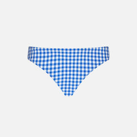 Girl swim briefs with white and bluette vichy print - MC2 Saint Barth