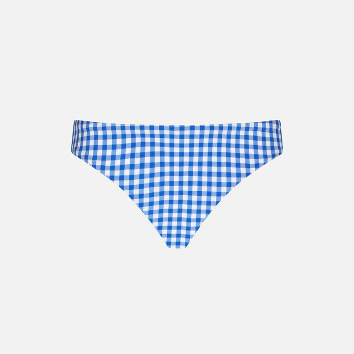 Girl swim briefs with white and bluette vichy print - MC2 Saint Barth