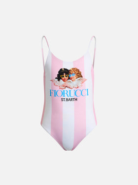 Girl one-piece swimsuit Cecille Jr with Fiorucci angels placed print | FIORUCCI SPECIAL EDITION - MC2 Saint Barth