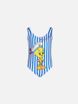 Girl one piece swimsuit with Tweety print | WARNER BROS SPECIAL EDITION