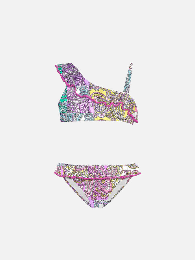 Mc2 Saint Barth Bikini da bambina monospalla con volant