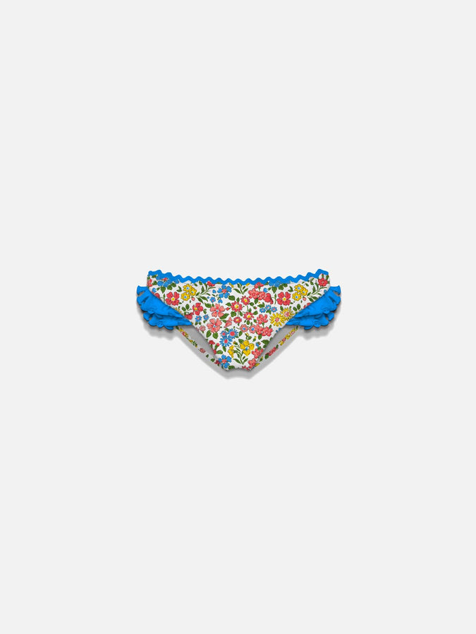 Mc2 Saint Barth Slip da bagno da bambina con volant stampa fiori | EDIZIONE SPECIALE LIBERTY