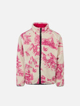 Sherpa-Jacke für Mädchen mit Toile-de-Jouy-Print