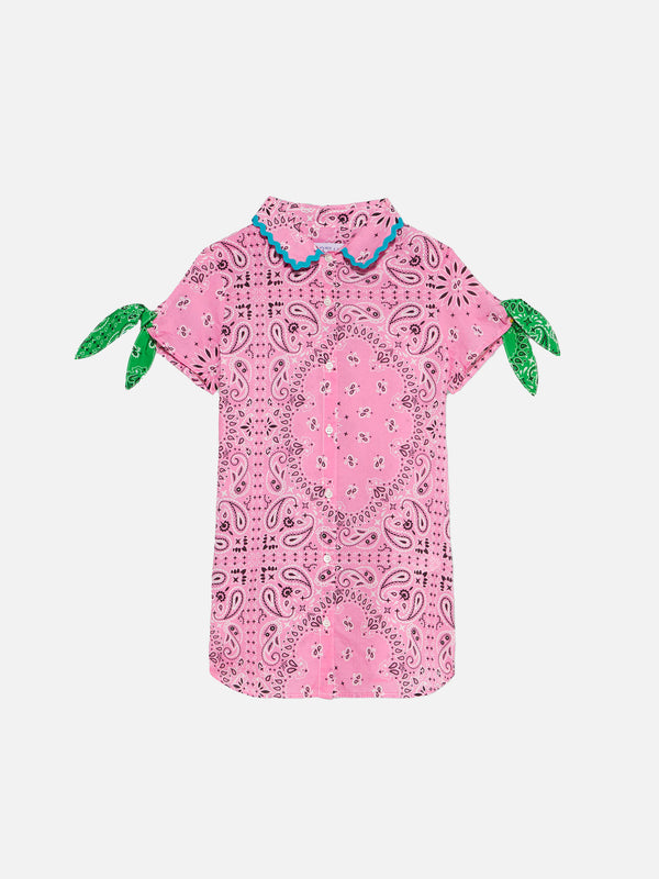 Hemdblusenkleid für Mädchen mit Bandana-Print