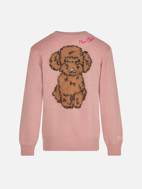 Girl crewneck sweater with dog print - MC2 Saint Barth