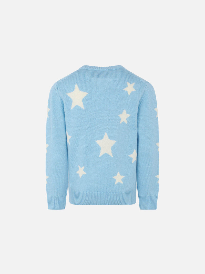 Girl sweater with stars print and Rock Star embroidery