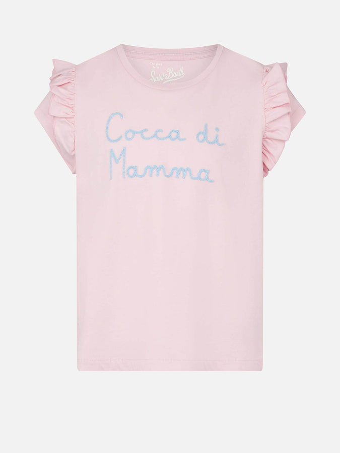 Mc2 Saint Barth T-shirt da bambina con ricamo Cocca di mamma