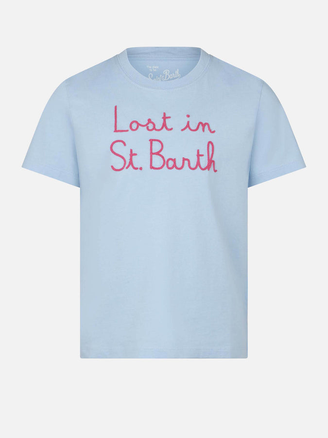 Mc2 Saint Barth T-shirt da bambina con ricamo Lost in St. Barth