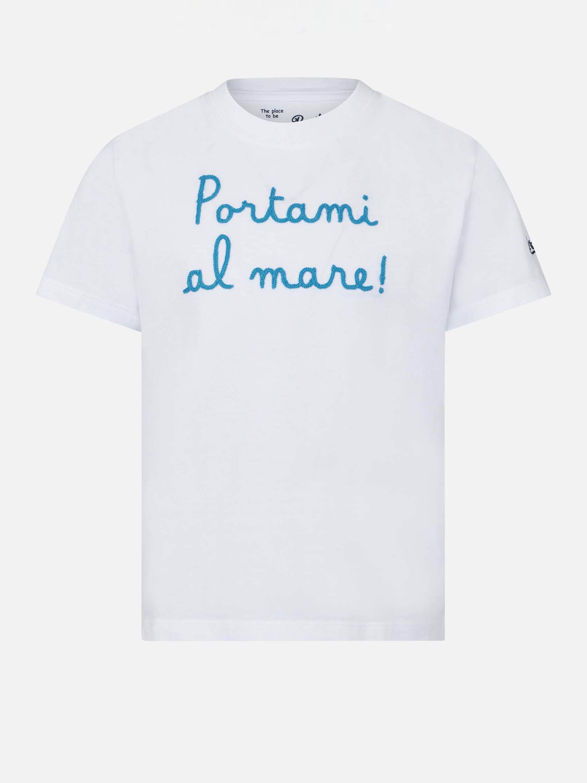 Girl t-shirt with Portami al mare! lettering - MC2 Saint Barth