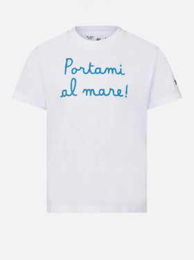 Girl t-shirt with Portami al mare! lettering - MC2 Saint Barth