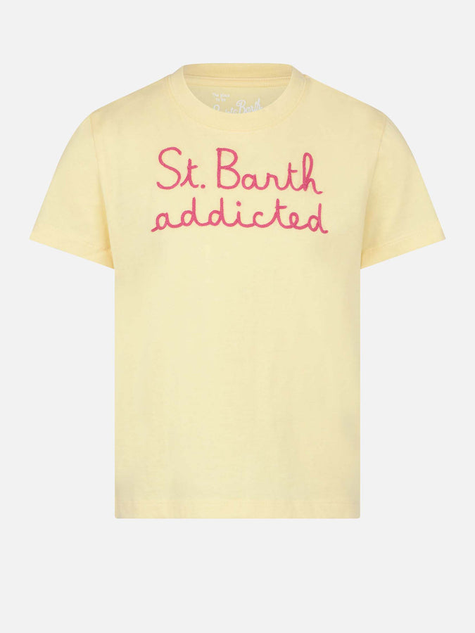 Mc2 Saint Barth T-shirt da bambina con ricamo St. Barth addicted