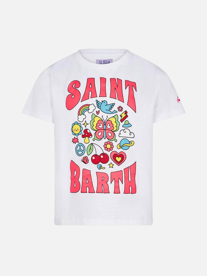 Mc2 Saint Barth T-shirt da bambina in cotone con stampa Saint Barth