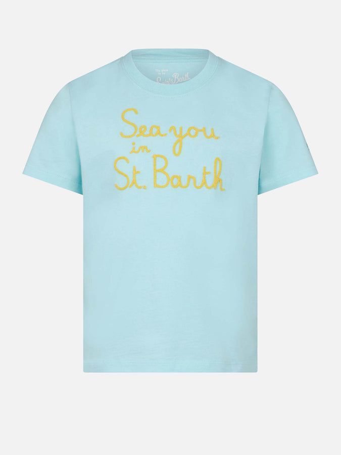 Mc2 Saint Barth T-shirt da bambina con ricamo Sea you in St.Barth