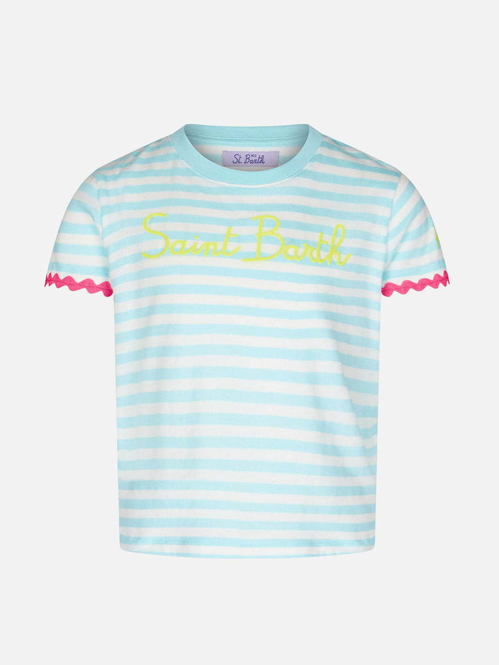Girl striped t-shirt with Saint Barth embroidery - MC2 Saint Barth
