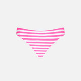 Girl swim briefs with pink and white stripes