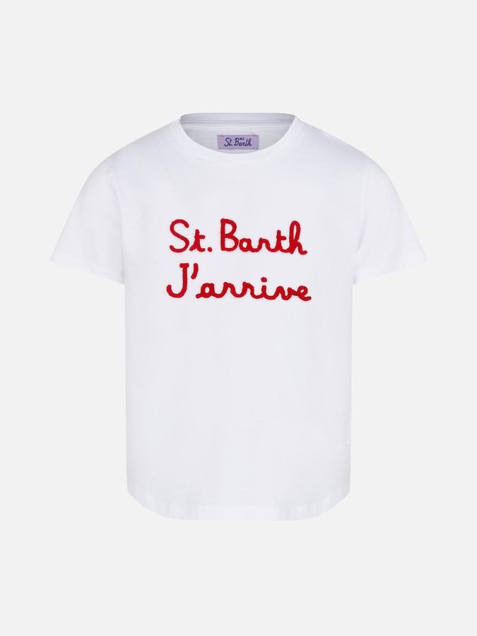 Mc2 Saint Barth T-shirt da bambina ricamato St. Barth J'arrive