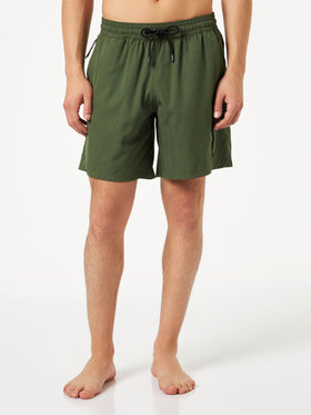 Man military green comfort and stretch swim shorts - MC2 Saint Barth