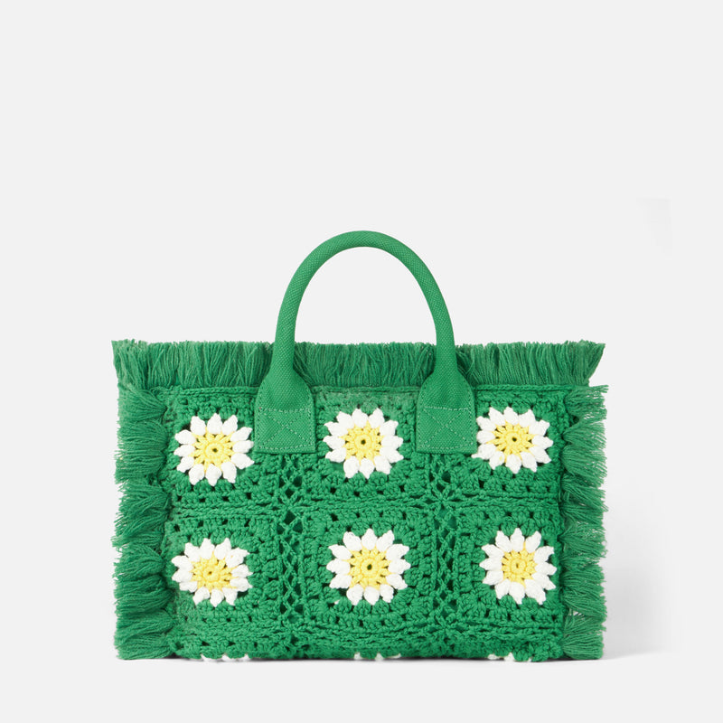 Borsa Colette con patch di fiori all'uncinetto