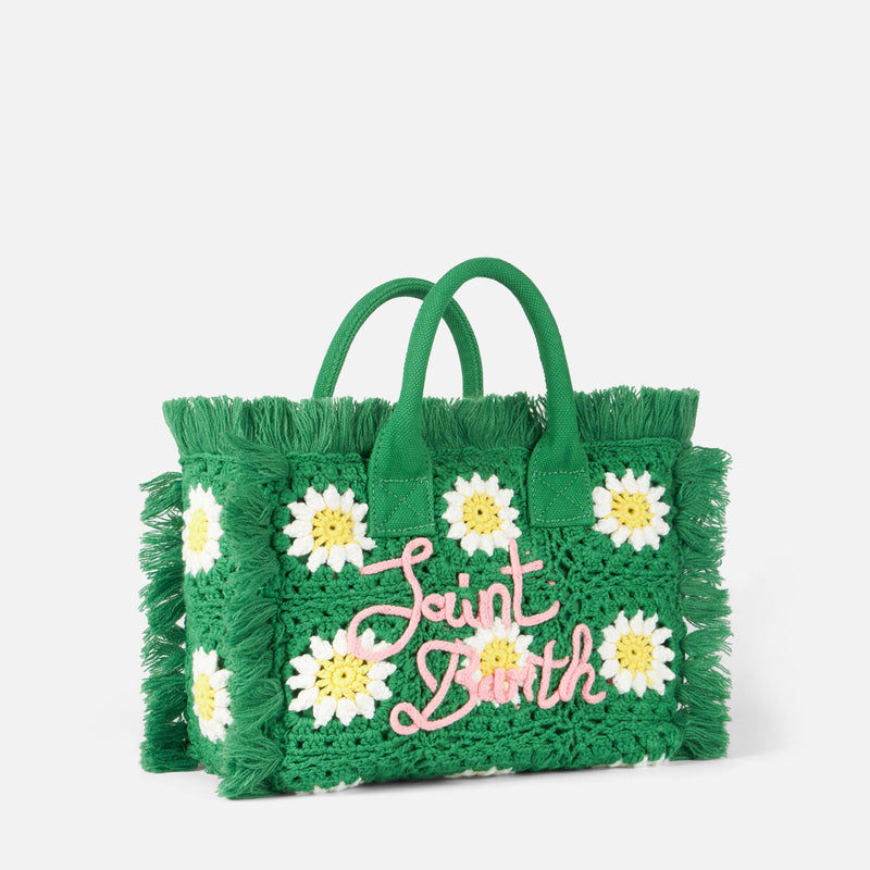 Colette-Handtasche mit gehäkelten Blumenaufnähern