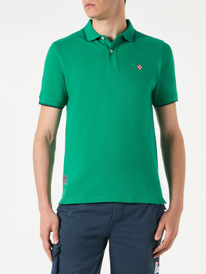 Mc2 Saint Barth Polo verde con logo St. Barth check