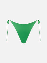 Slip da bagno da donna verde con laccetti laterali