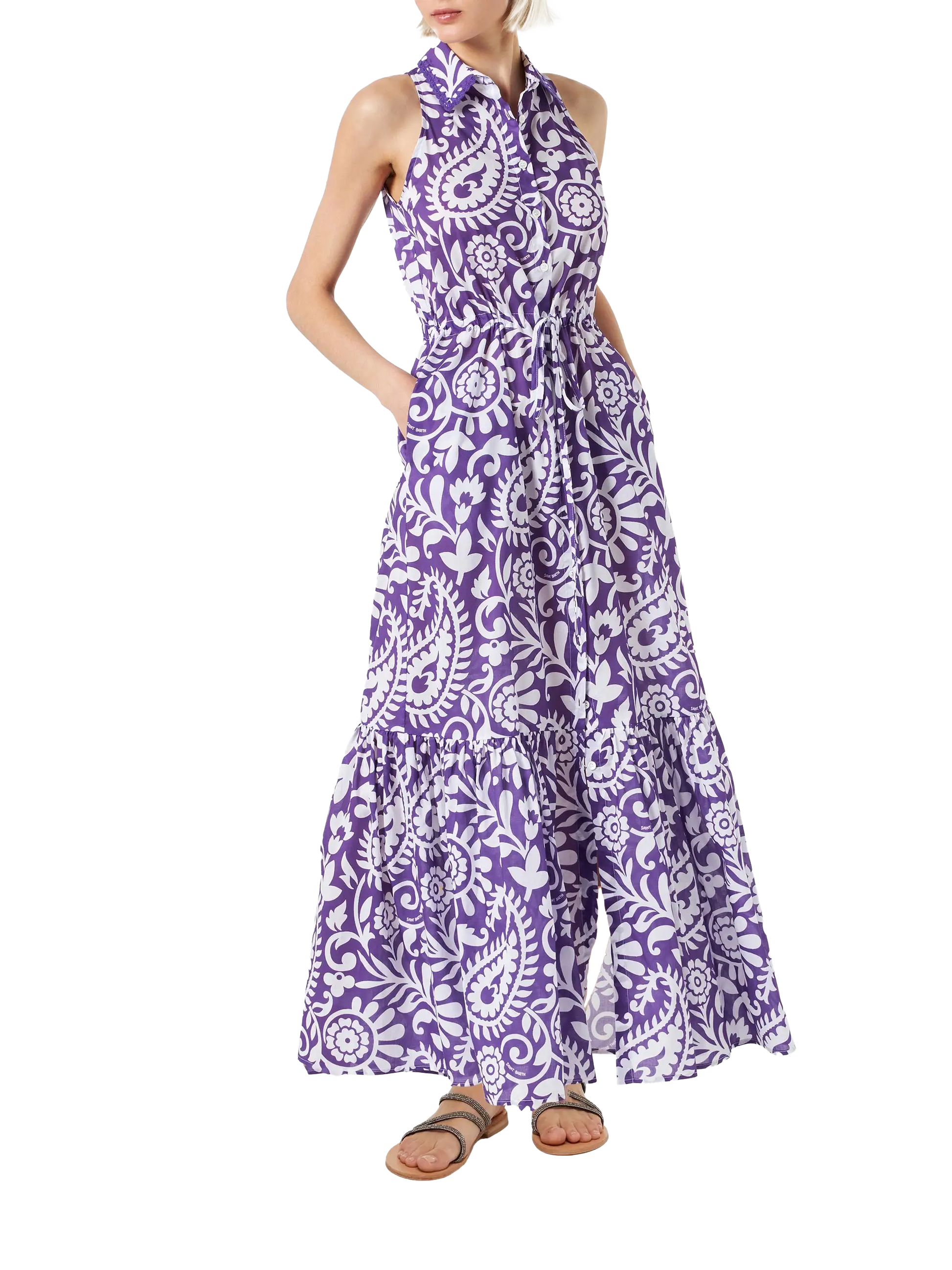 Woman halterneck dress with paisley print - MC2 Saint Barth